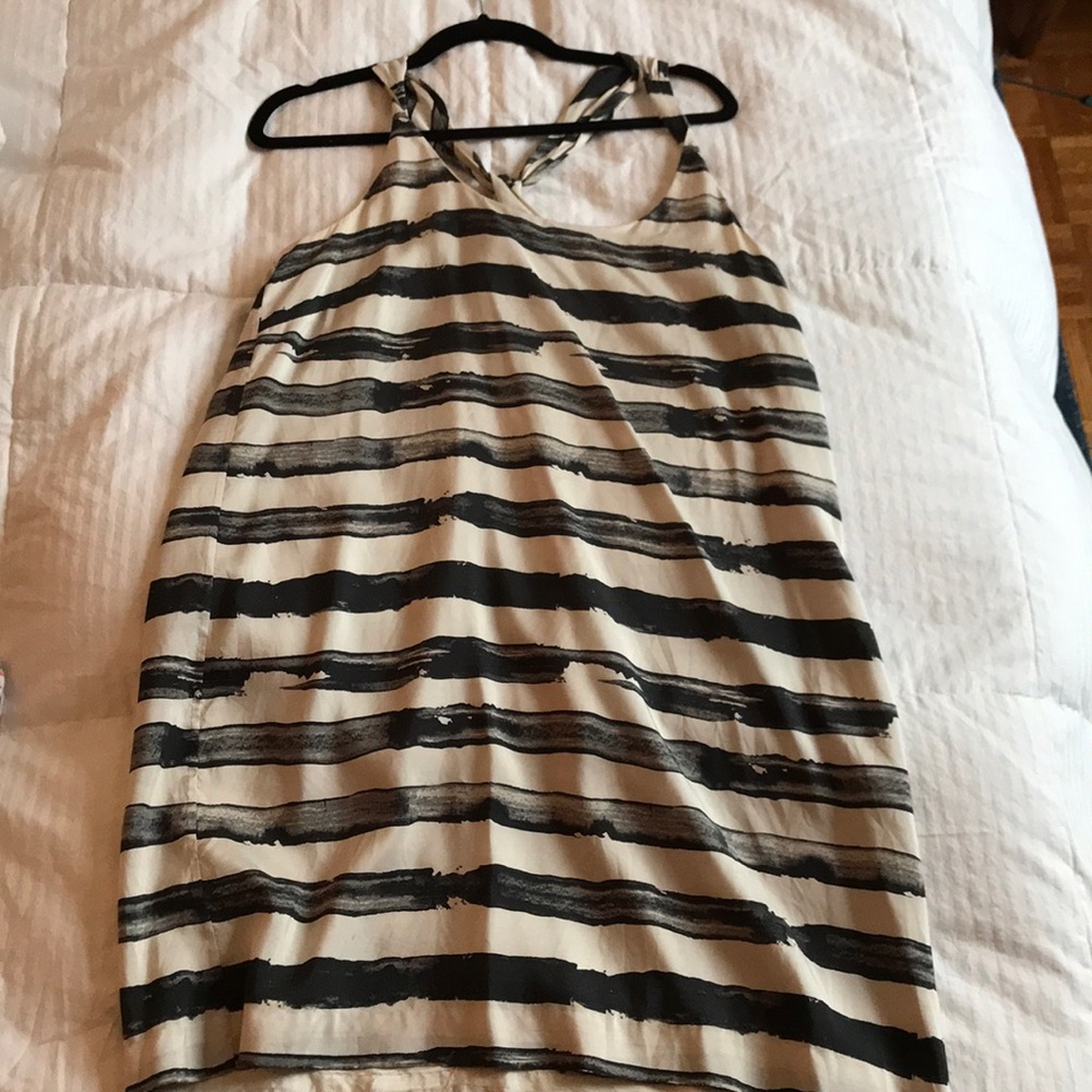 Black and white striped tank top dress